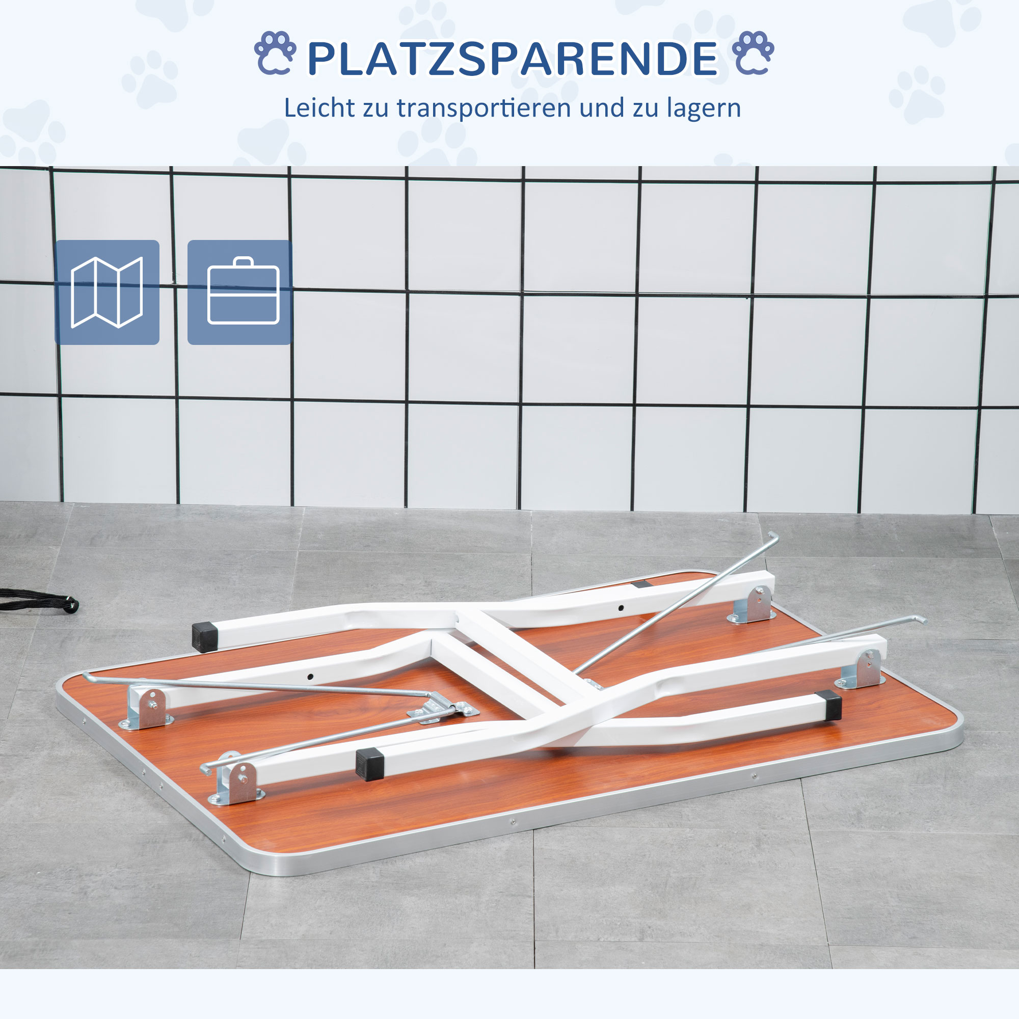 Trimmtisch für Hunde Hundepflegetisch klappbar, Haustierpflegetisch mit höhenverstellbarem Galgen, Schlingen, rutschfest Oberfläche, Schertisch bis 150 kg, 91,5 x 61,5 x 76 cm, Schwarz