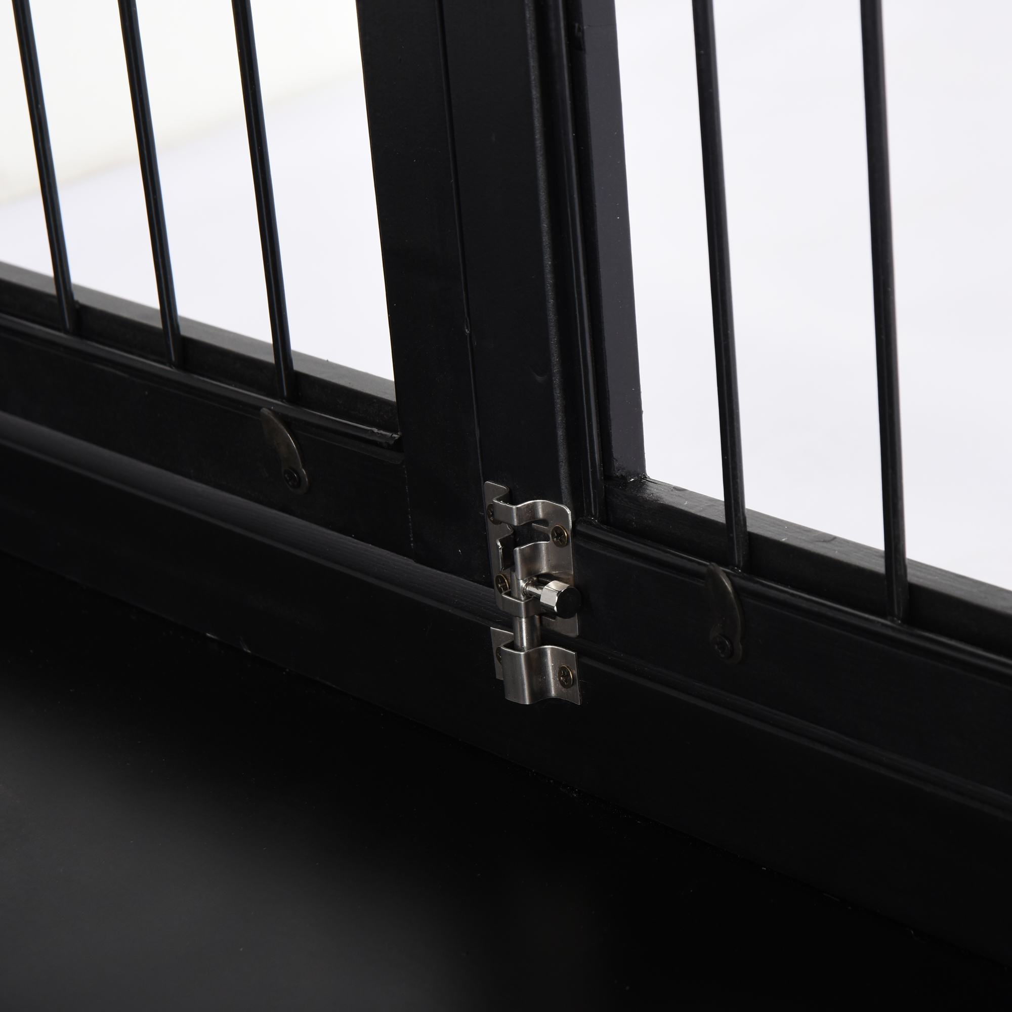 Transportbox für Hunde 58,5 cm x 81 cm x 66 cm Türen, MDF-Holz Eisen, 58, 5 cm x 81 cm x 66 cm, Schwarz