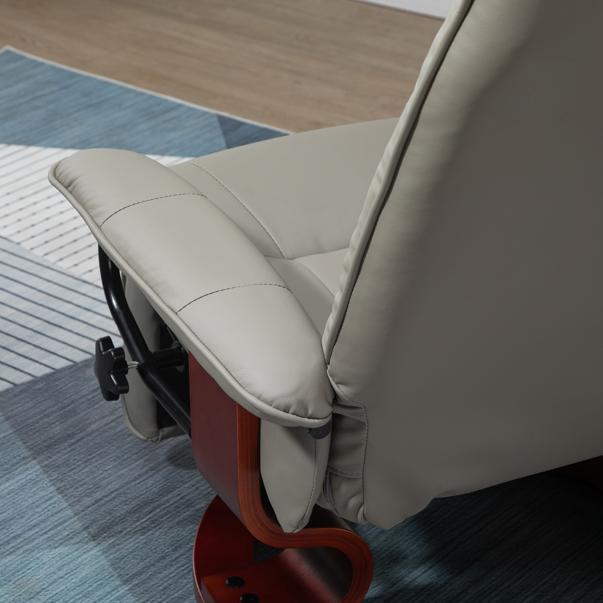 Relaxsessel Fernsehsessel Liegesessel Kunstleder 360° Drehstuhl 145° neigbar Grau 78 x 87 x 100 cm