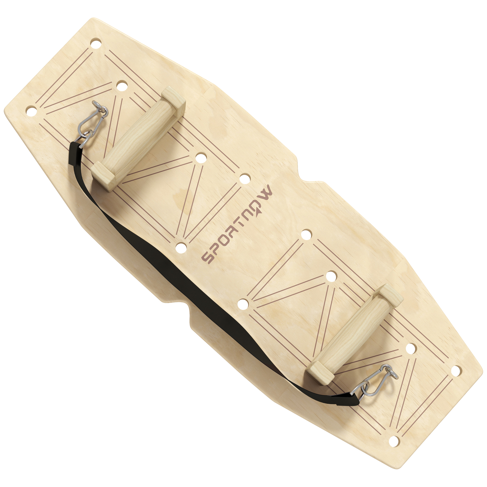 Push Up Bars Set, Liegestützgriffe mit Trainingsboard & Widerstandsbändern, Holz