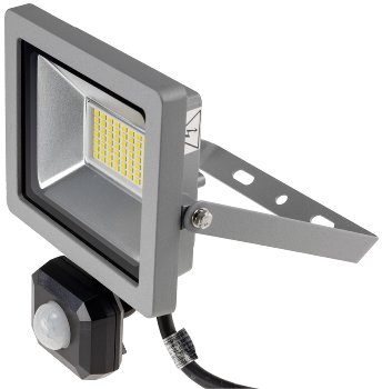 LED-Fluter SlimLine "CTF-SLT30 PIR", 30W, IP44, 2960lm, 4200K, Bewegungsmelde