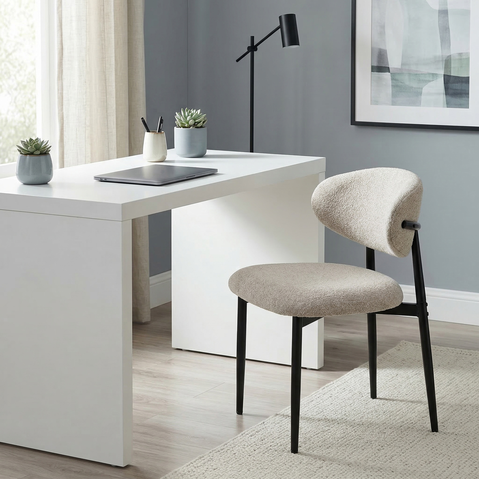 Esszimmerstühle Gepolstert Küchenstühle mit Stahlbeinen Beige