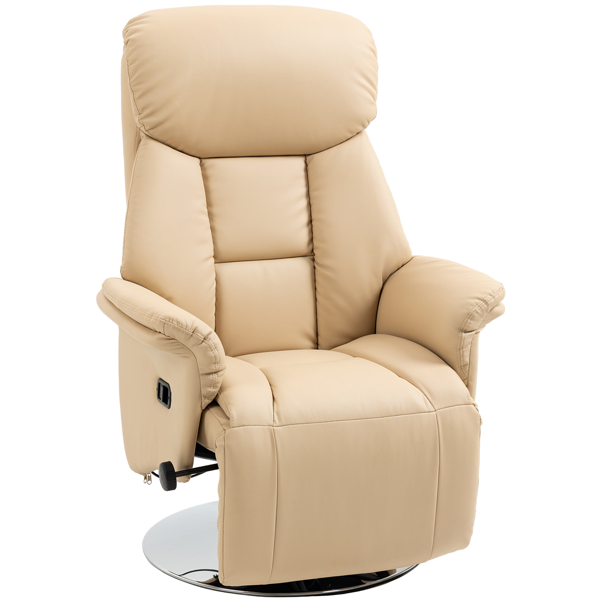 Relaxsessel, Liegefunktion, Lederoptik, Fußstütze, bis 150 kg, 78 x 80 x 109 cm, Beige