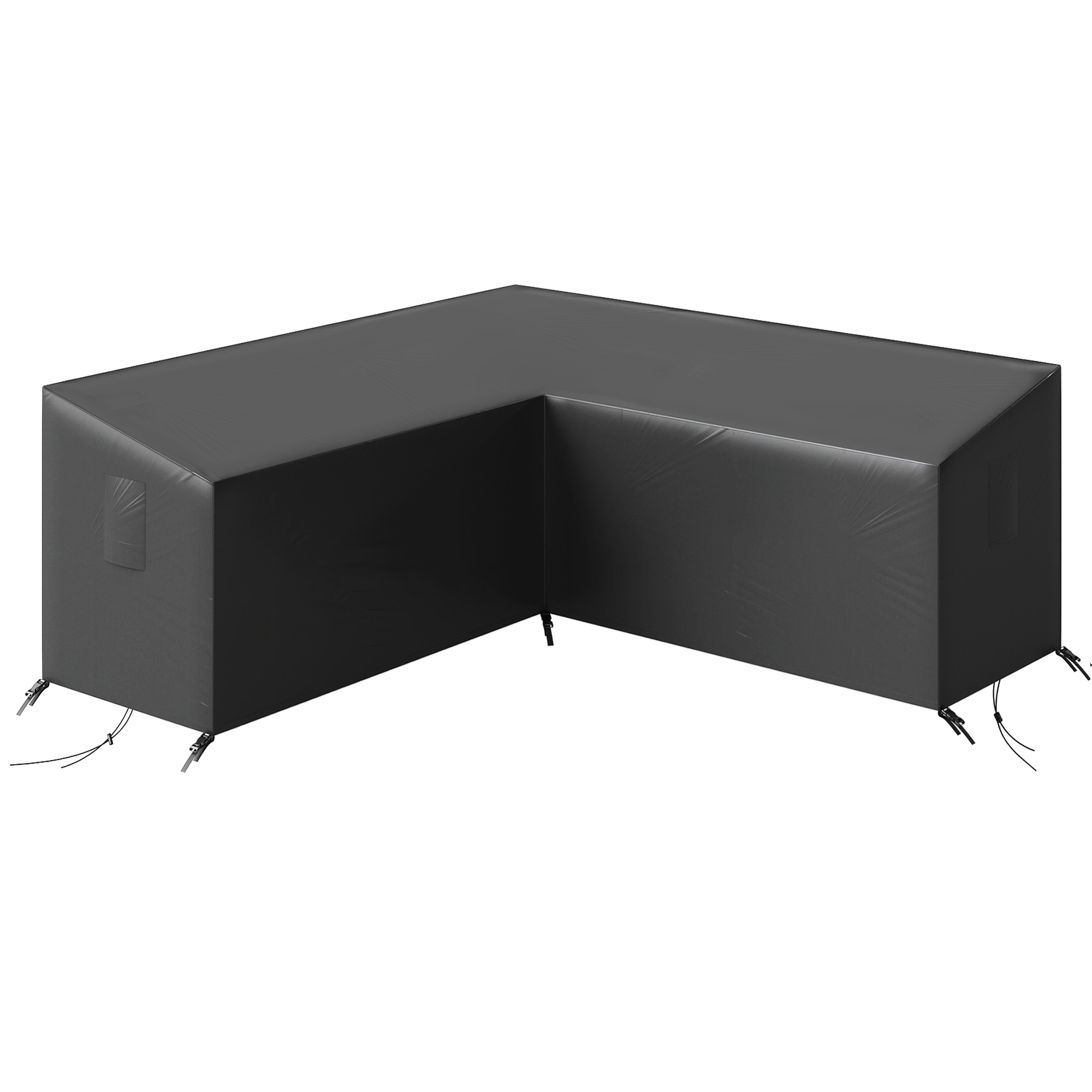 Schutzhülle für Gartenmöbel Winterfest Wasserdicht V-förmig Anti-UV Abdeckung 420D Oxford Gewebe 216x216x78 cm Schwarz