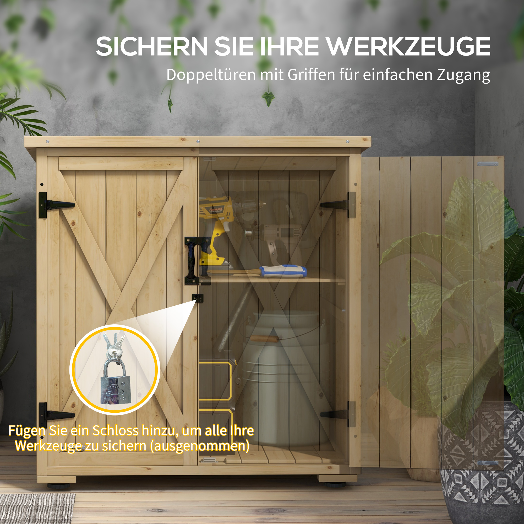Outdoor Aufbewahrungsbox Gartenbox Kissenbox, wetterbeständig, Asphaltdach, 77,5 cm x 88 cm x 90 cm, Dunkelgrau