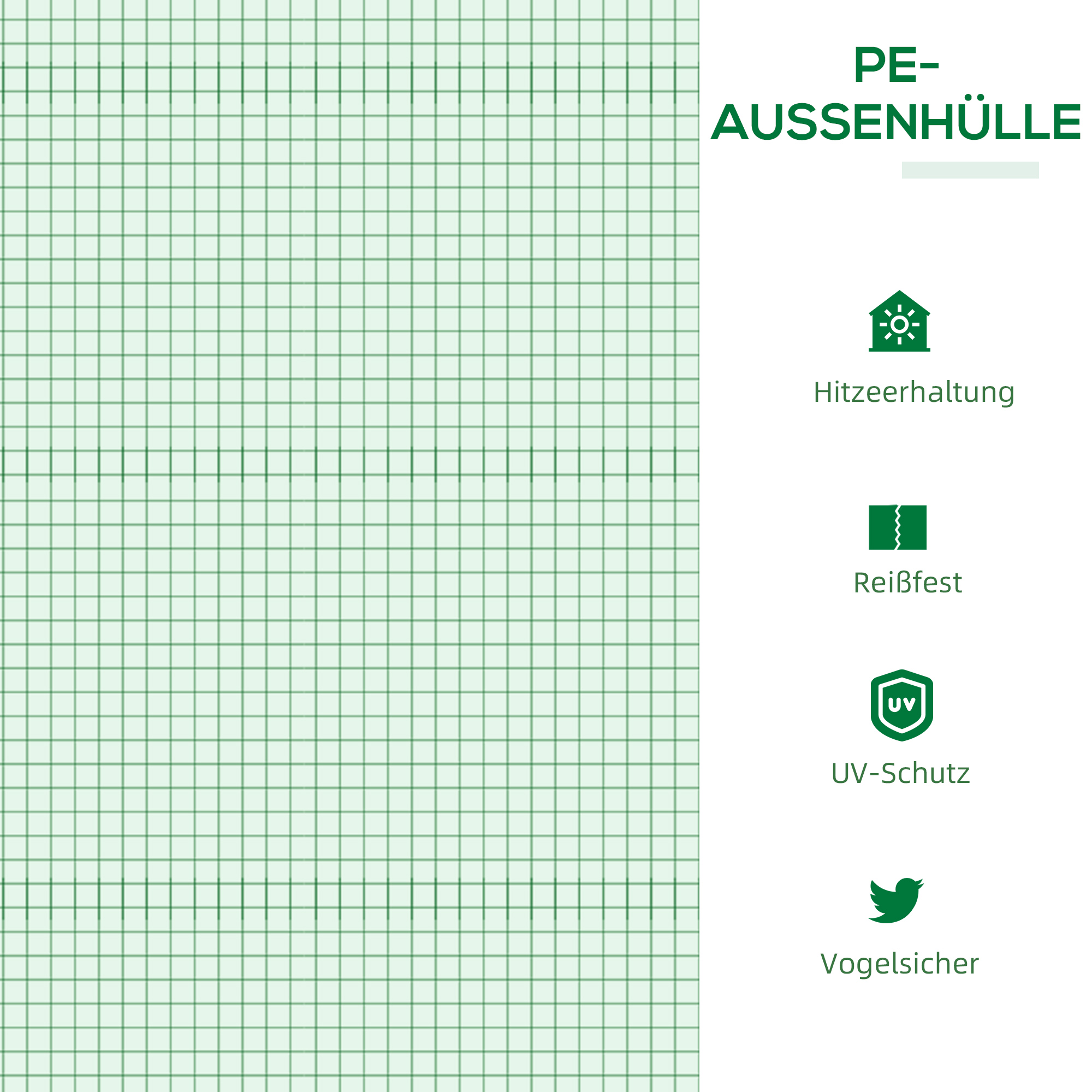 Foliengewächshaus mit Fenster PE Treibhaus Tomatenhaus Frühbeet 120 x 60 x 60 cm Grün