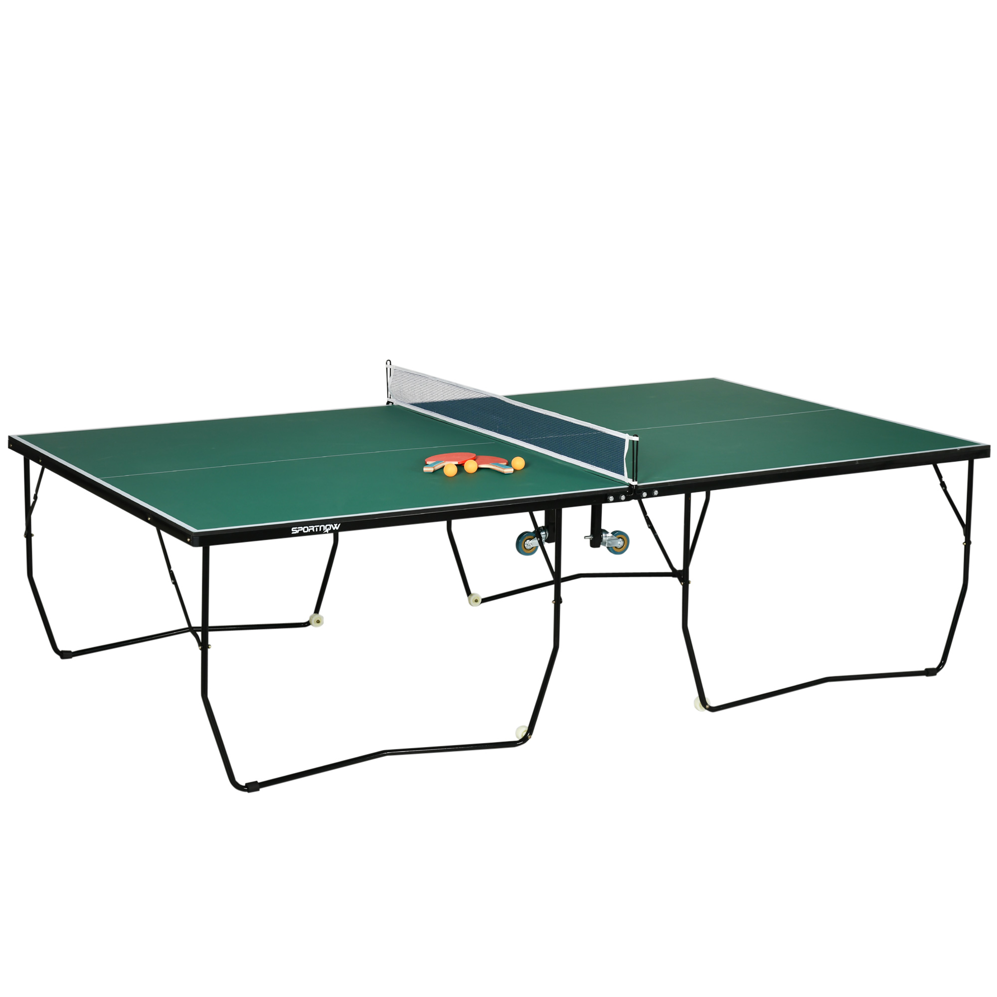 Tischtennisplatte Tischtennis-Set, klappbar, 8 Rollen, inkl. Schläger u. Bälle, 274 cm x 152.5 cm x 76 cm, Grün Tischtennisplatte Tischtennis-Set, klappbar, 8 Rollen, inkl. Schläger u. Bälle, 274 cm x 152.5 cm x 76 cm, Grün