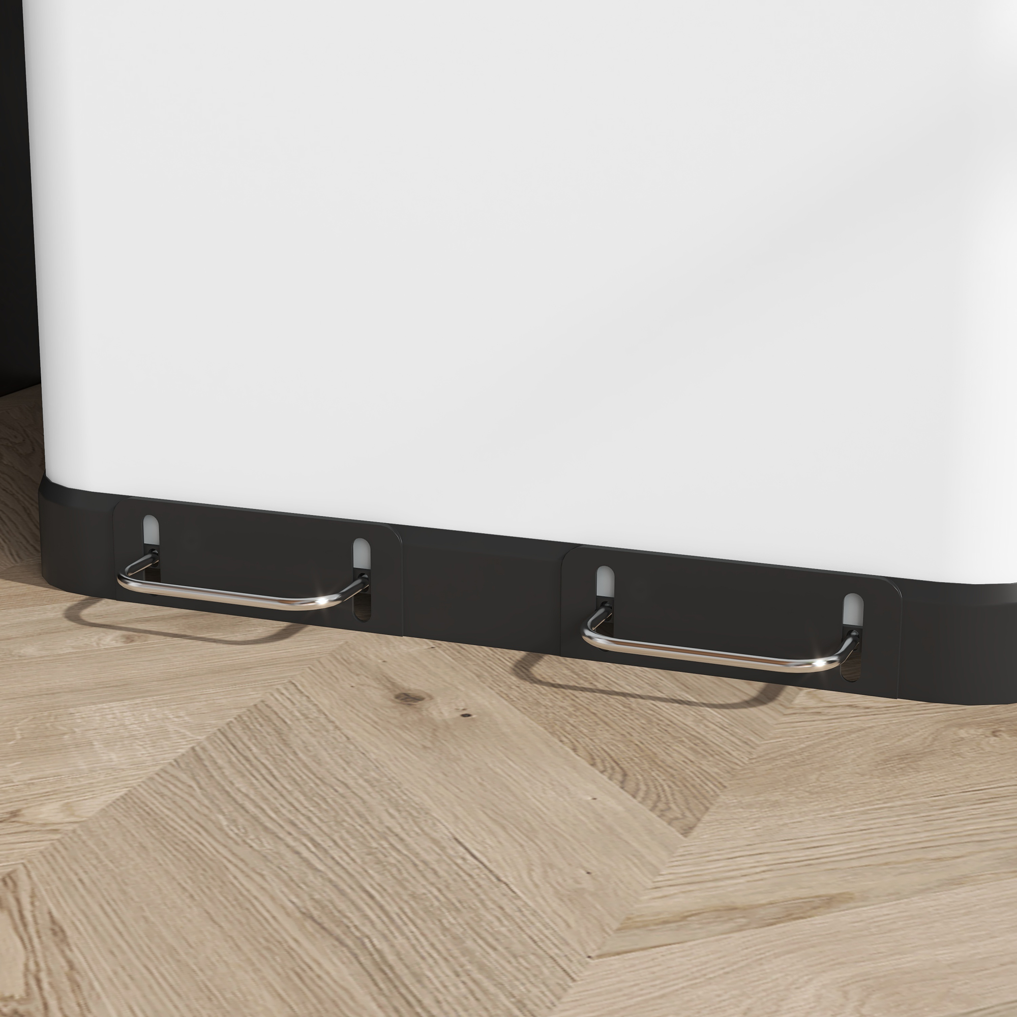 Doppelfach-Mülleimer, 2 x 30l, fingerabdruckresistent, Pedal, herausnehmbare Inneneimer, Grau