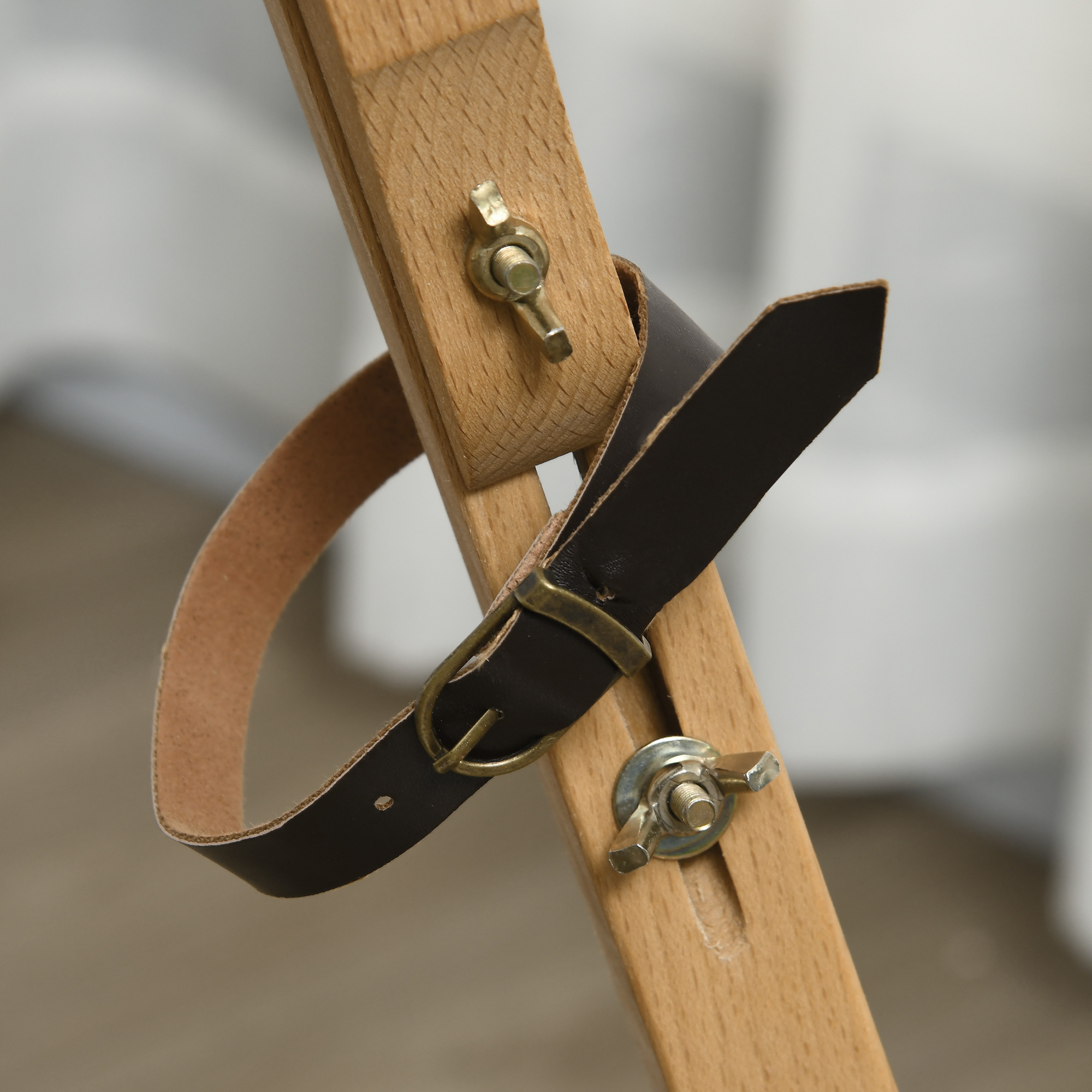 Staffelei, höhenverstellbar, klappbar, natürliches Buchenholz, für Leinwände bis 107H cm