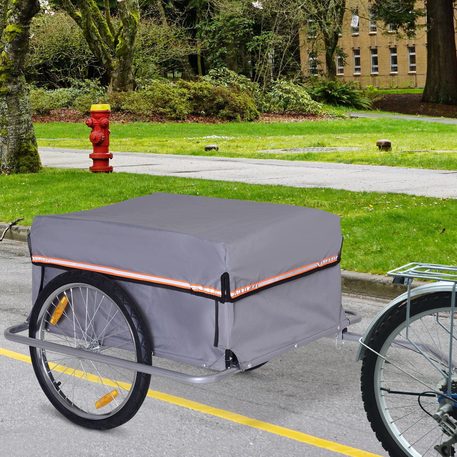 Fahrradanhänger Klappbar Lastenanhänger mit Kupplung,Transportwagen bis 40 kg belastbar, Transportanhänger Anhänger für Fahrrad Handwagen 140 x 88 x 60 cm