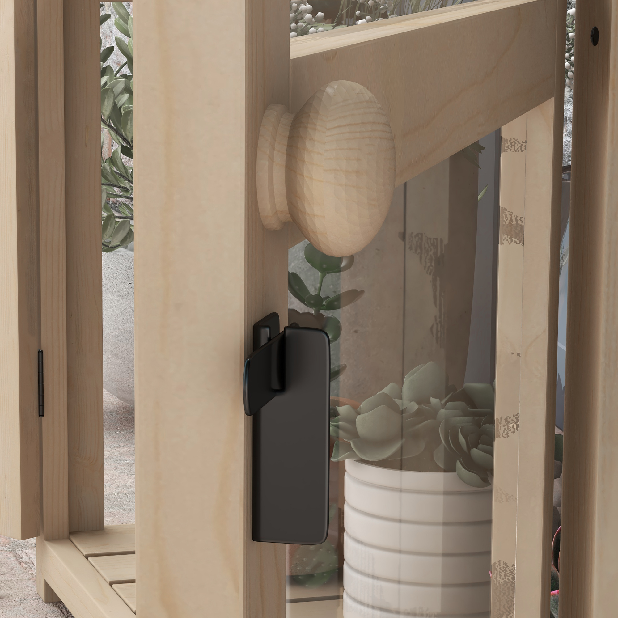 Frühbeet Hochbeet Pflanzenbeet, wetterbeständig, 2 Ebenen, Fichtenholz, 103 x 61 x 103 cm, Natur