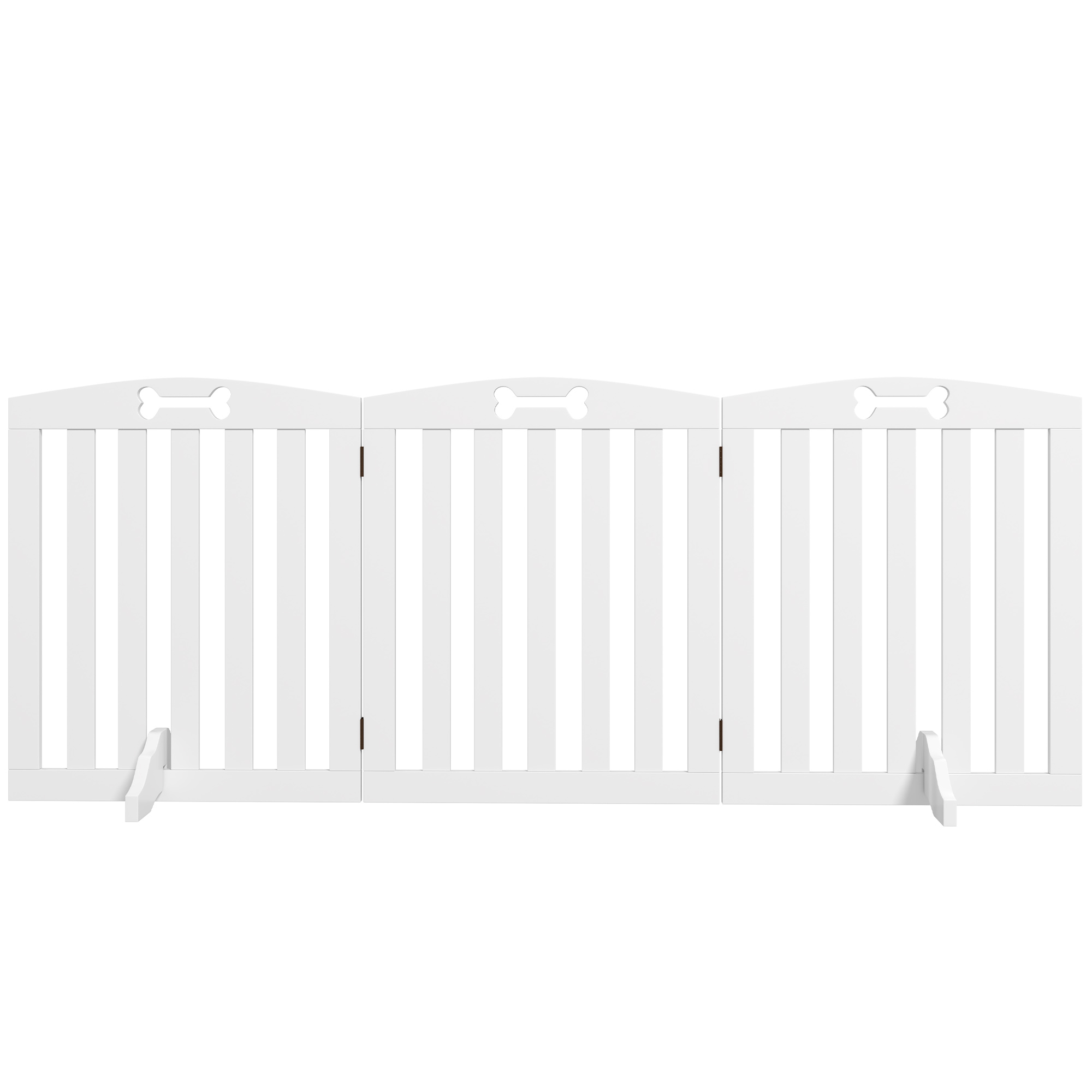 Freistehendes Hundegitter mit Stützfüßen, für Türrahmen, Flur, Treppe, 155 x 30 x 61 cm, Weiß