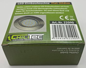 LED-Einbauleuchte "Flat-32dim" warmweiß / 80x32mm, 5W, 590lm, Edelstahl gebürstet