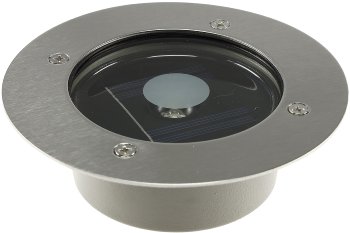 Solar LED Bodenstrahler "CTB-R", rund, ØxH 12x4cm, IP44, Edelstahl-Front