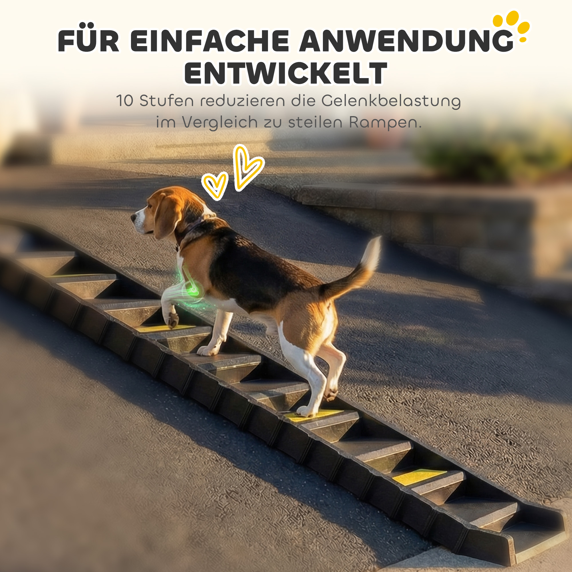 Hunderampe klappbar Hundetreppe Auto & SUV rutschfest Hundeautorampe für Große Tiere bis 25 kg 154x40cm Schwarz
