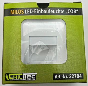 MILOS LED-Einbauleuchte "COB" weiß matt / 80x80mm, 3000k, warmweiß, 55Lumen