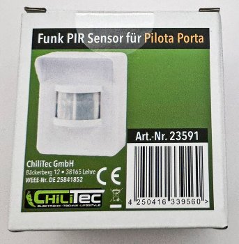 Funk-Klingel PIR Sensor "Pilota Porta" / Bewegungsmelder, Batteriebetrieb, IP44