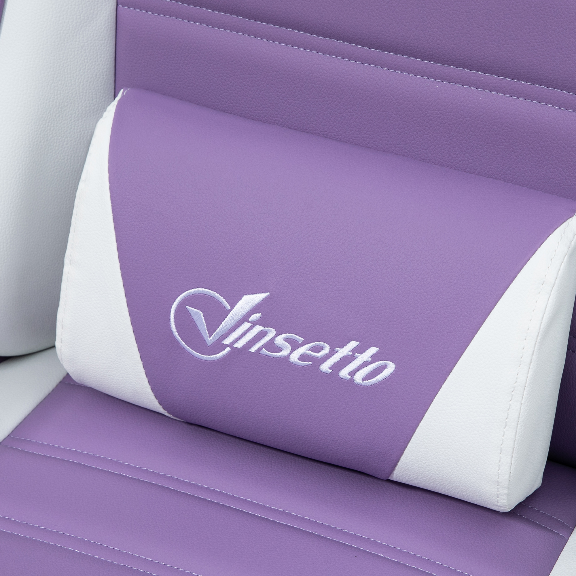 Gaming Stuhl Ergonomischer Gamer Stuhl mit Lendenwirbelstütze, Fußstütze Hasenohren Kopfkissen Violett