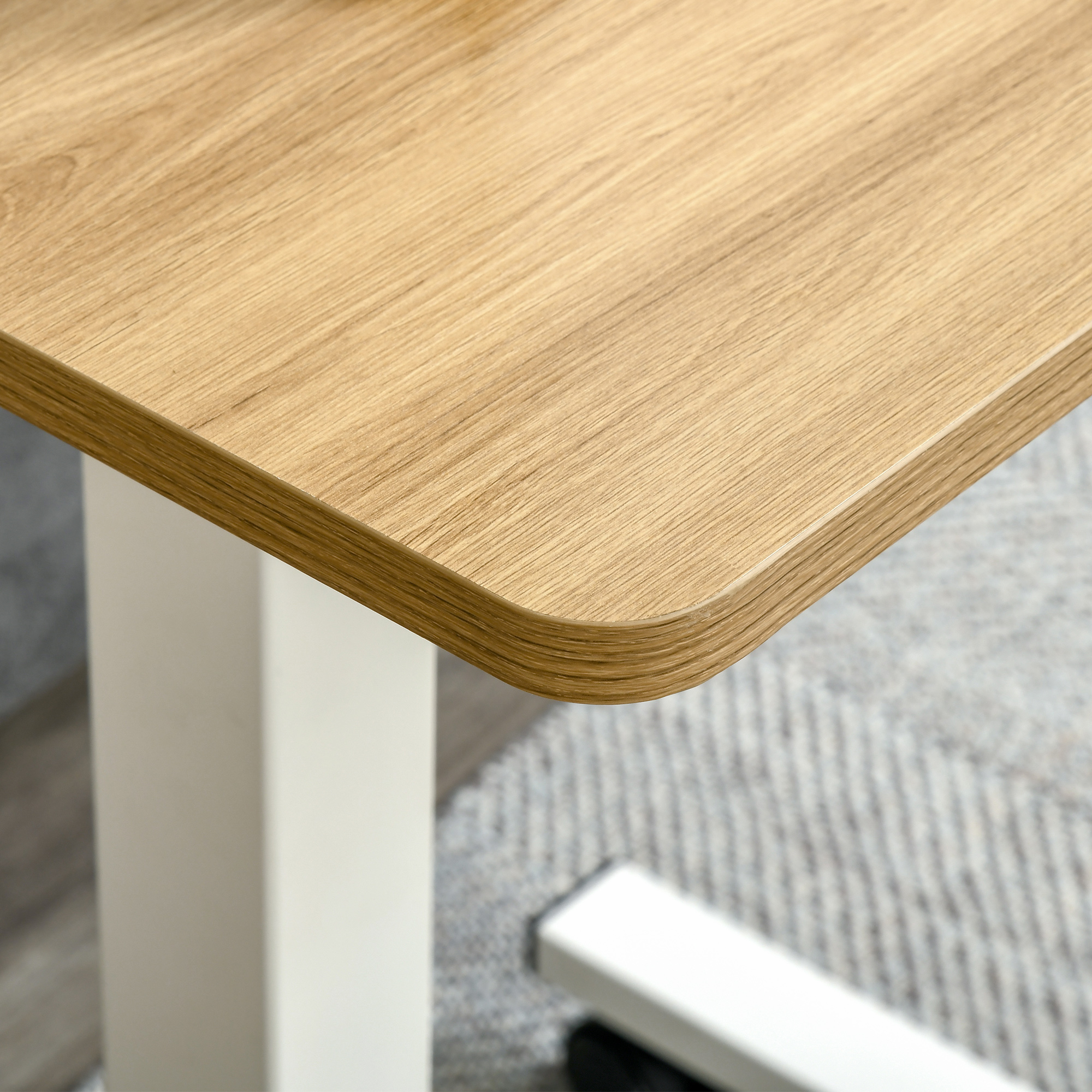 Stehpult Höhenverstellbar inkl. 4 Rollen C-Form 65 cm x 48 cm x 70-110 cm  Natur + Weiß