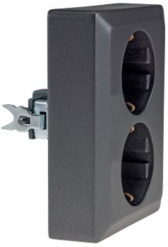 MILOS Schutzkontakt-Steckdose 2-fach / 250V~/ 16A, 1x UP, anthrazit