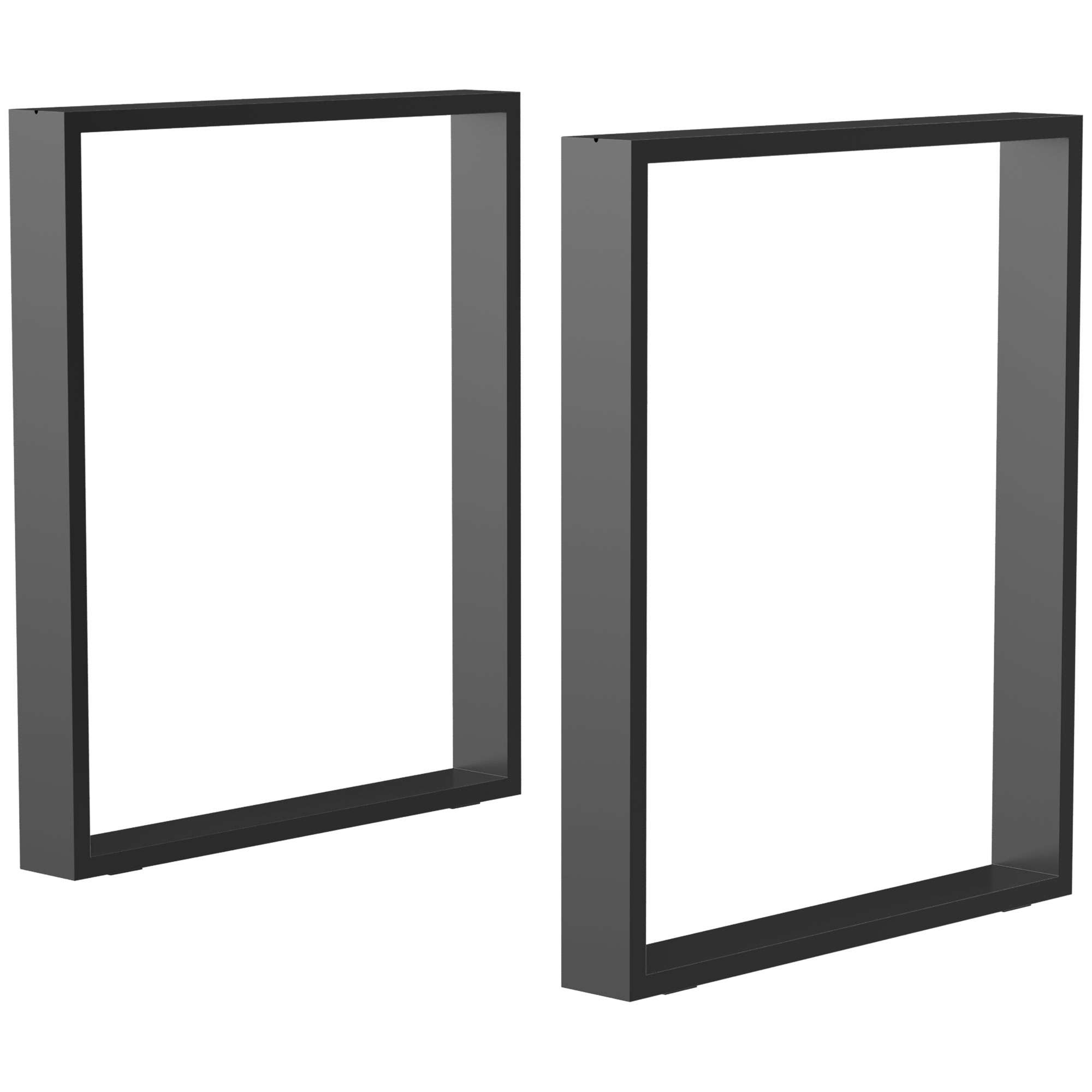 Tischbein-Set, 2 Stahlbeine, 72 x 60 cm, vorgebohrte Löcher, Industrial Design, Stahl, schwarz