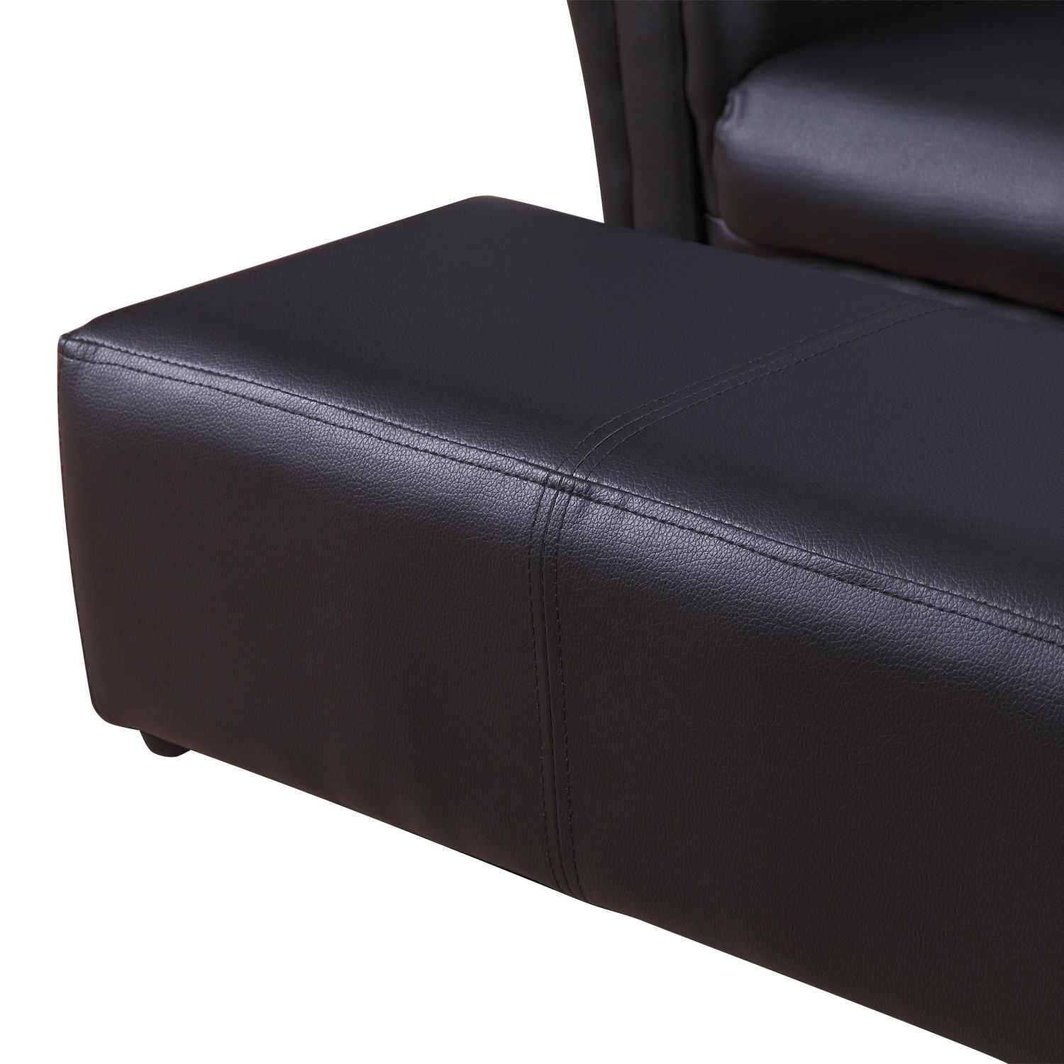 Kindersessel mit Fußhocker, Kindercouch mit Hocker, Kindersofa, Sofa Sessel, Schwarz, 83 x 42 x 41 cm