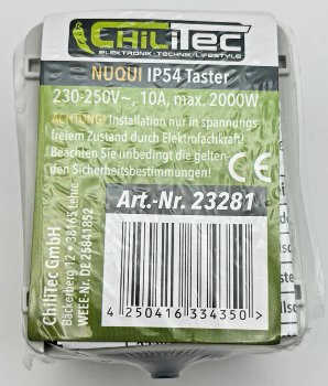 NUQUI Feuchtraum Taster / IP54, Aufputz, 250V~/ 10A