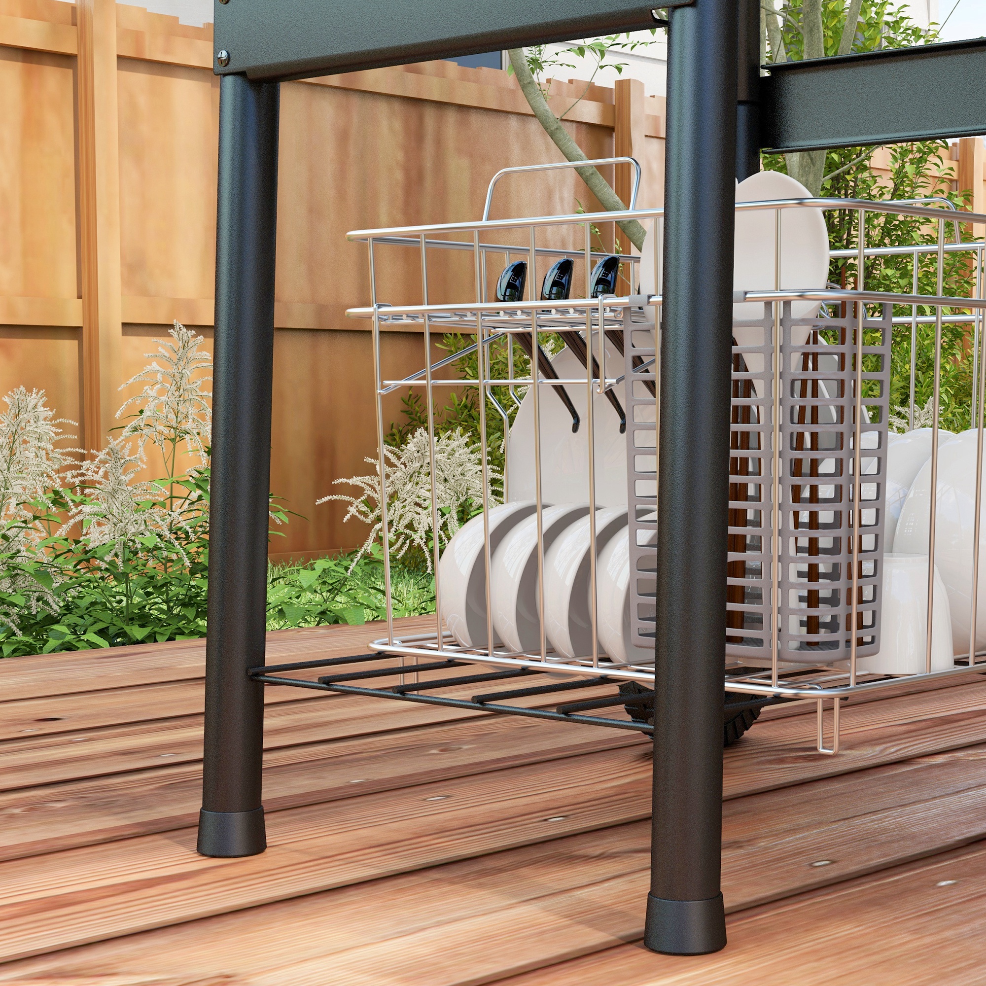 Holzkohlegrill Smoker BBQ-Grill, 1 Ablage,inkl. Thermometer, 83 x 46.5 x 115 cm, Schwarz