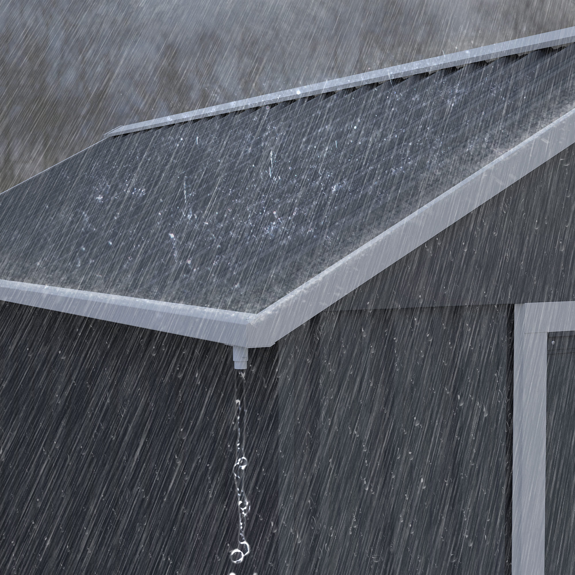 Gartenschuppen, Metallgerätehaus, Doppeltür, Fenster, 259x172x222 cm, Grau/Weiß