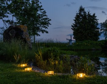 Solar Dekosteine IP65, 4er Set / mit Dämmerungssensor, Warmweiß