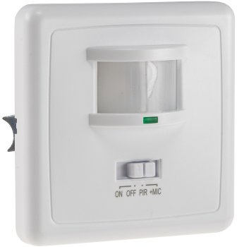 Bewegungsmelder 160° Unterputz / IR & Akustik Sensor, 3-Draht, weiß