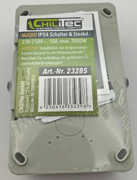 NUQUI Feuchtraum Schalter & Steckdose / IP54, Aufputz, 250V~/ 10A/16A Horizontal