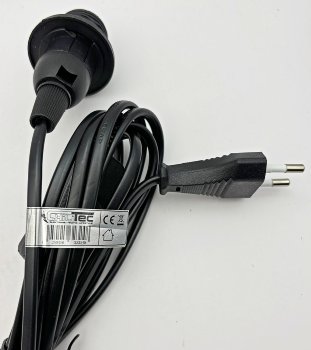 Netzkabel mit Schalter und E14 Fassung, 1,4m + 2m lang, schwarz