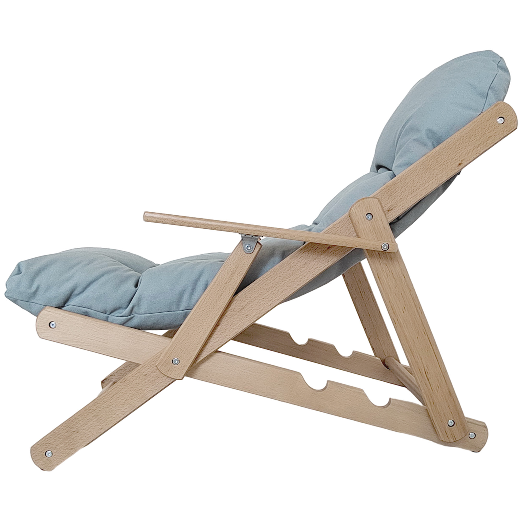 Akzentsessel, Relaxsessel, verstellbare Rückenlehne, Buchenholzrahmen, bis 120 kg, Hellgrau