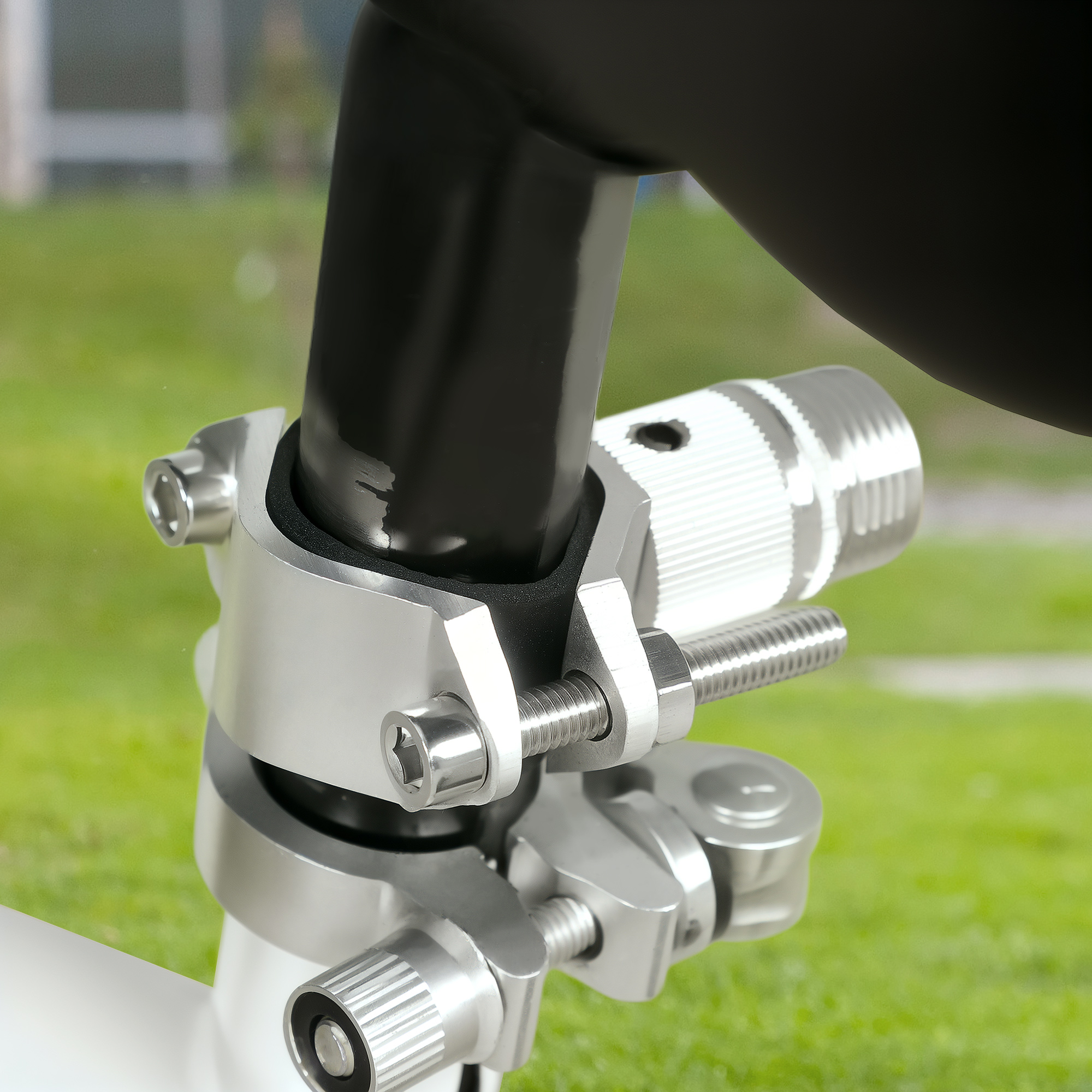 Hundeleine fürs Fahrrad, elastisches Seil, Stahlrohr, 124 cm, Schwarz