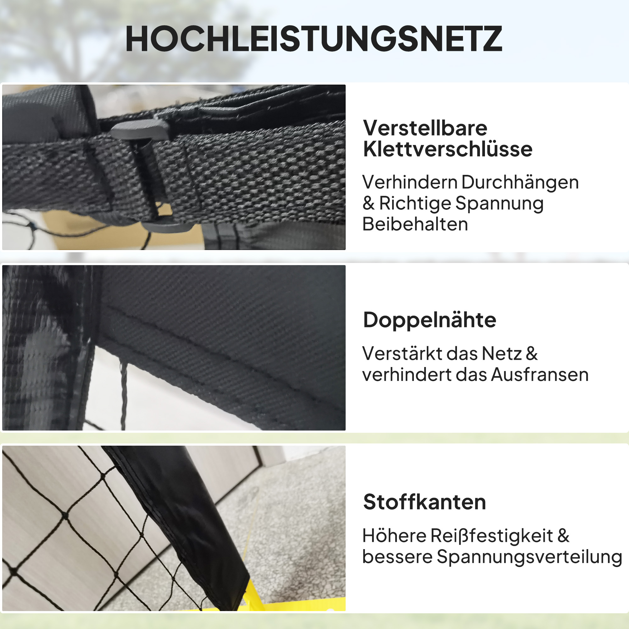 Pickleball-Netz, tragbar, Metallgestell, Stoffnetz, mit Tragetasche, Gelb