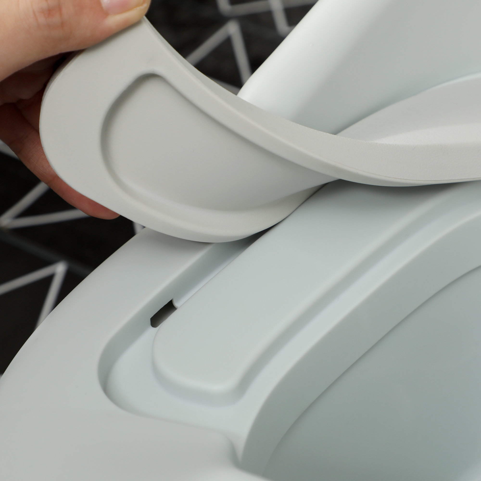 Kinder-Töpfchen, 3-in-1, abnehmbarer Aufsatz, Kunstleder-Sitzpolster, max. 50 kg, Grau