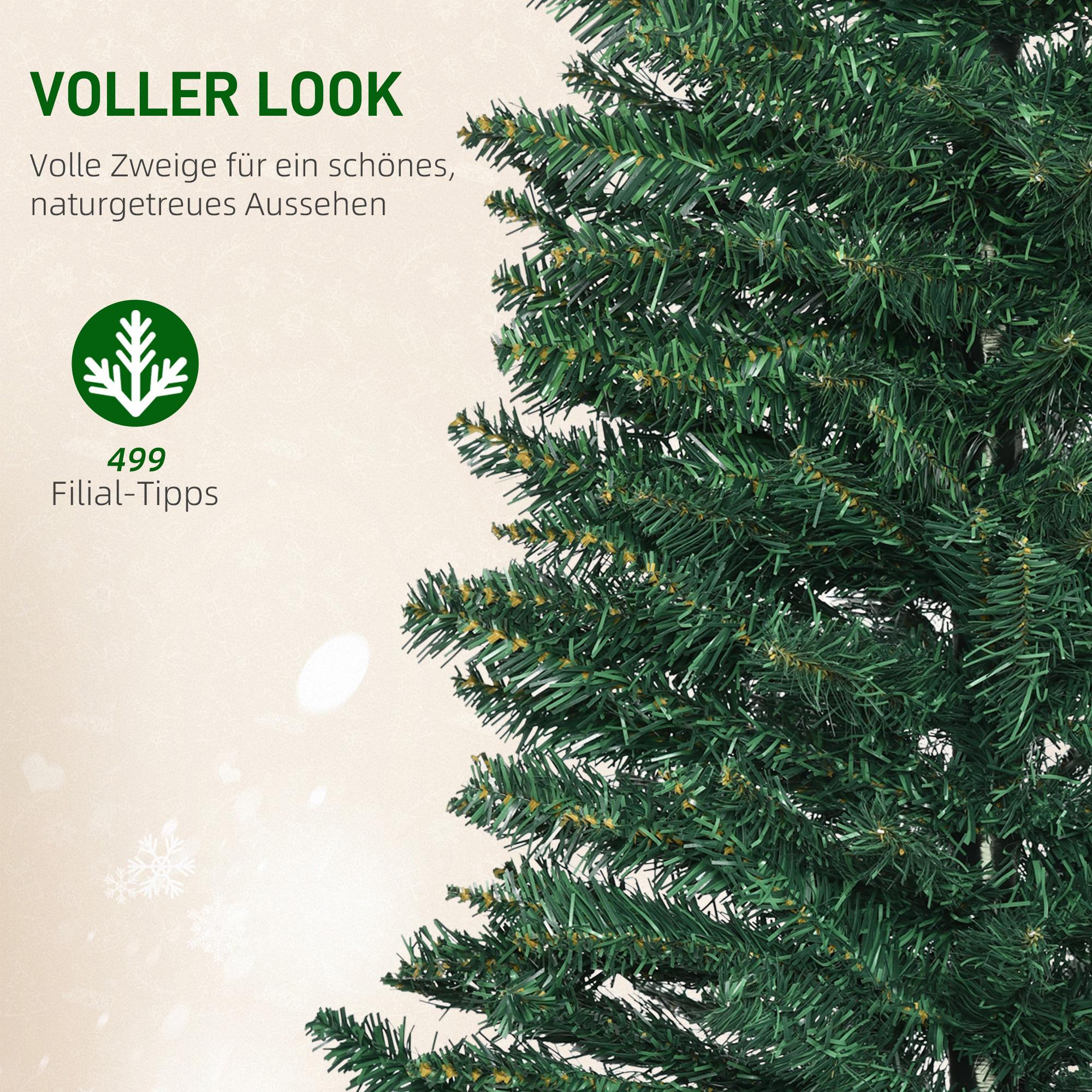 Weihnachtsbaum künstliche Künstliche Tanne Christbaum, inkl Ständer Weihnachtsstern 2,1 m, Grün