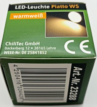 LED-Modul "Piatto W5" warmweiß, 120°, 2900K, 230V, 5W, 390lm, 50x24mm