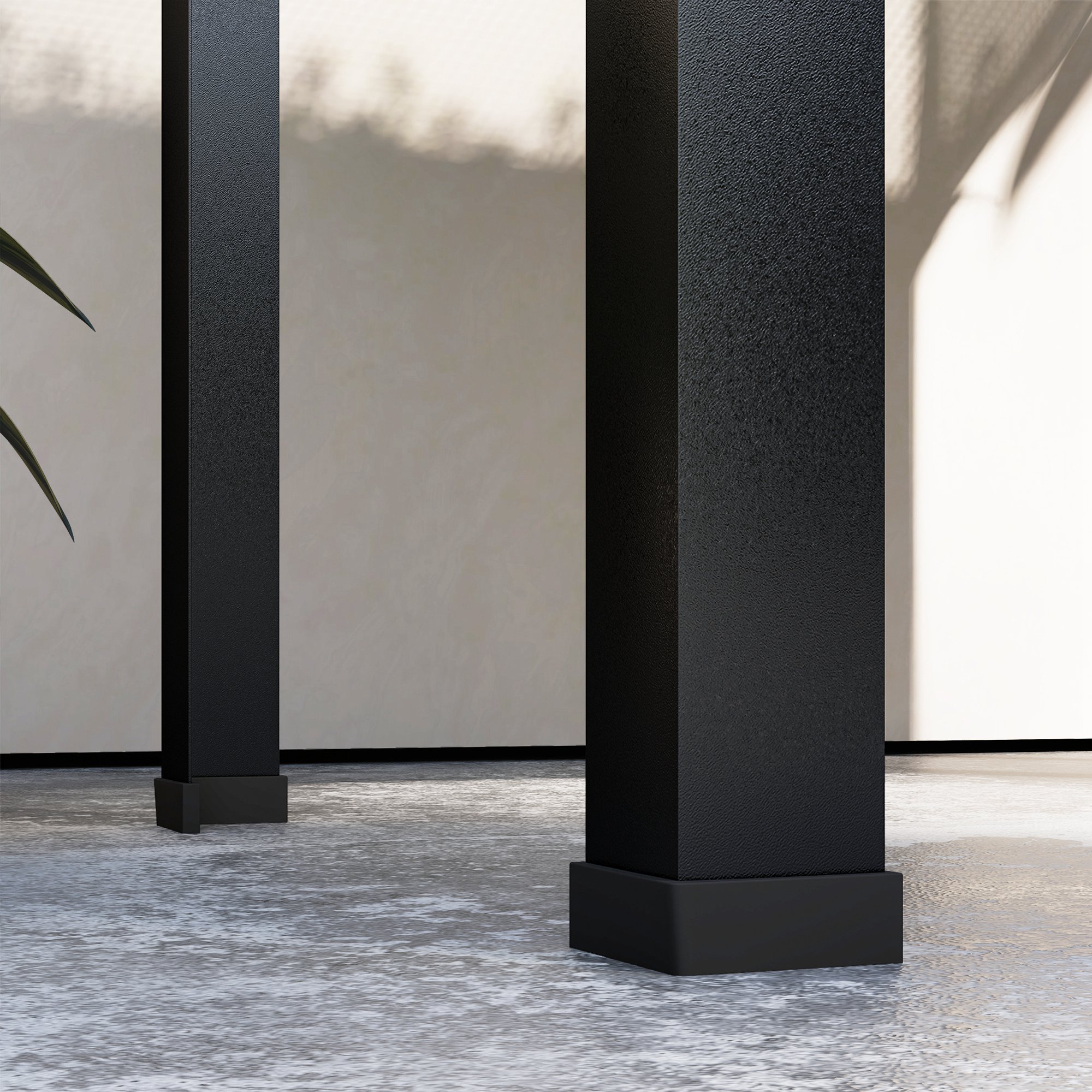 Hochbeet mit Gewächshaus-Dach, Erhöhte Pflanzenbox mit Ablauflöchern, 100 x 48 x 124 cm, Schwarz