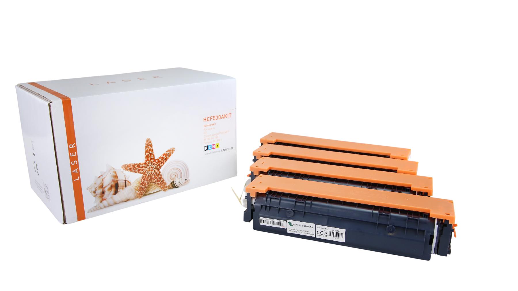 CF530AKIT alternativ Toner Rainbowkit für HP / CF530A / BKCMY 1.100 Seiten