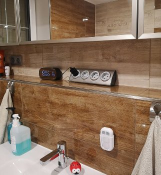 4-fach Steckdosenblock Edelstahl, 90° für Eck- &  Aufbaumontage