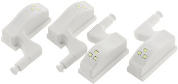 LED Schrankleuchte, 4er-Set, Batteriebetrieb, Drucksensor für Türen