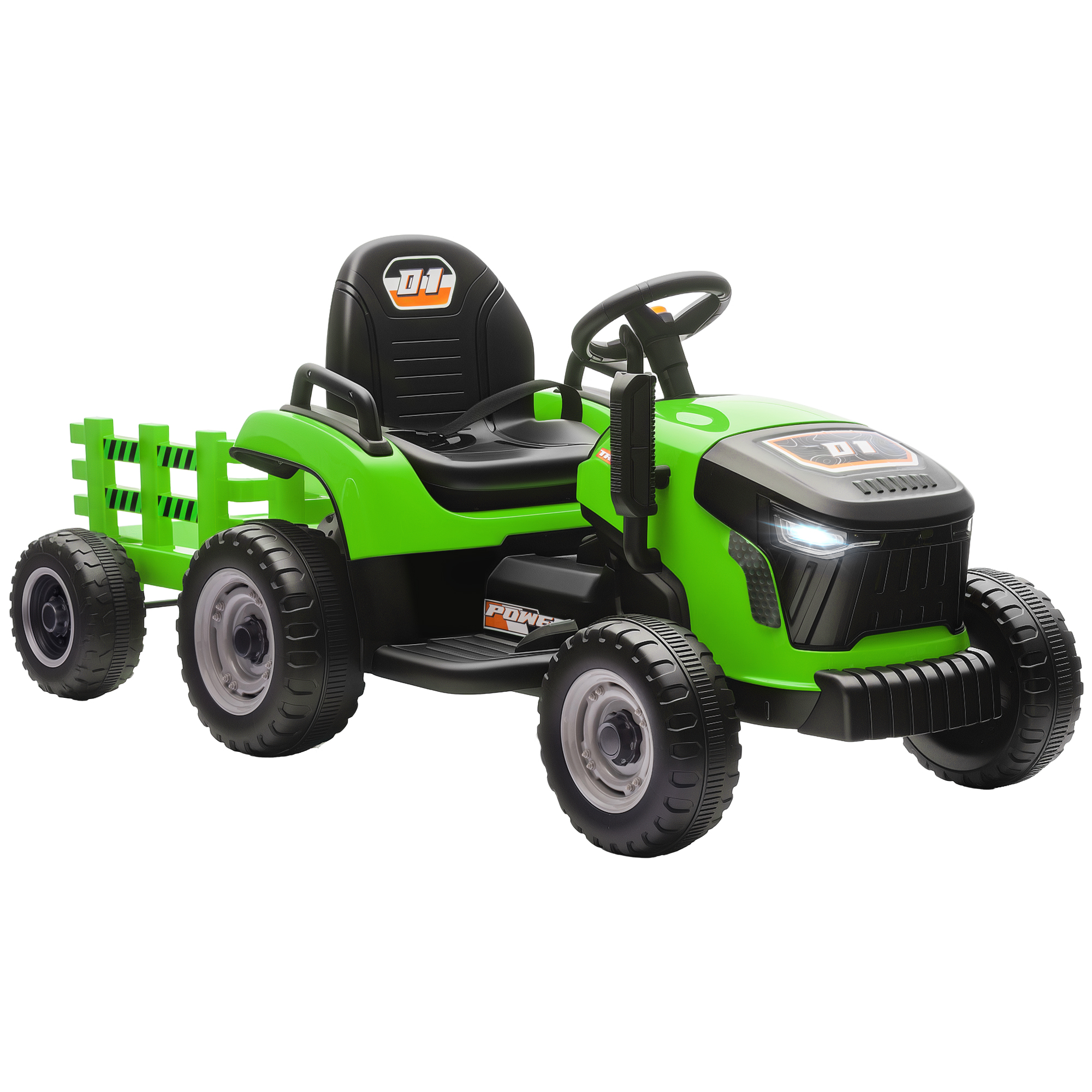 Kindertraktor, mit Fernbedienung, grün