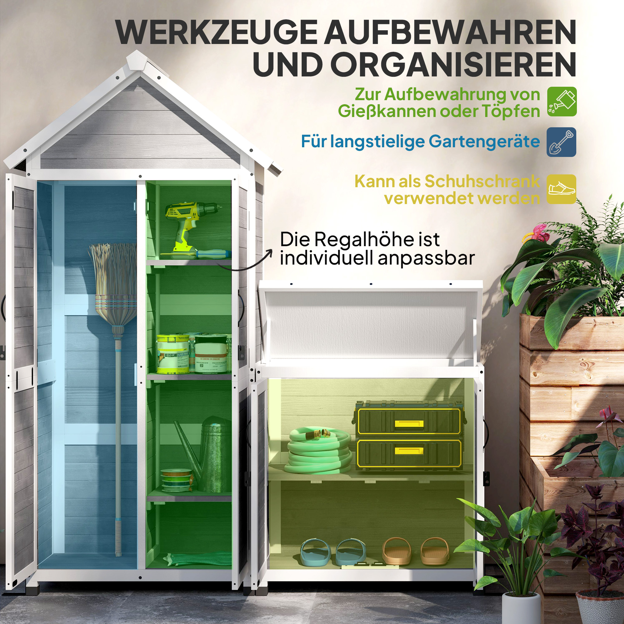outsunny-gartenschuppen-mit-aufbewahrungsschrank-anpassbare-regale-verschliessbare-turen-wasserfest-fichtenholz-hellgrau~1T9IPG44PP001