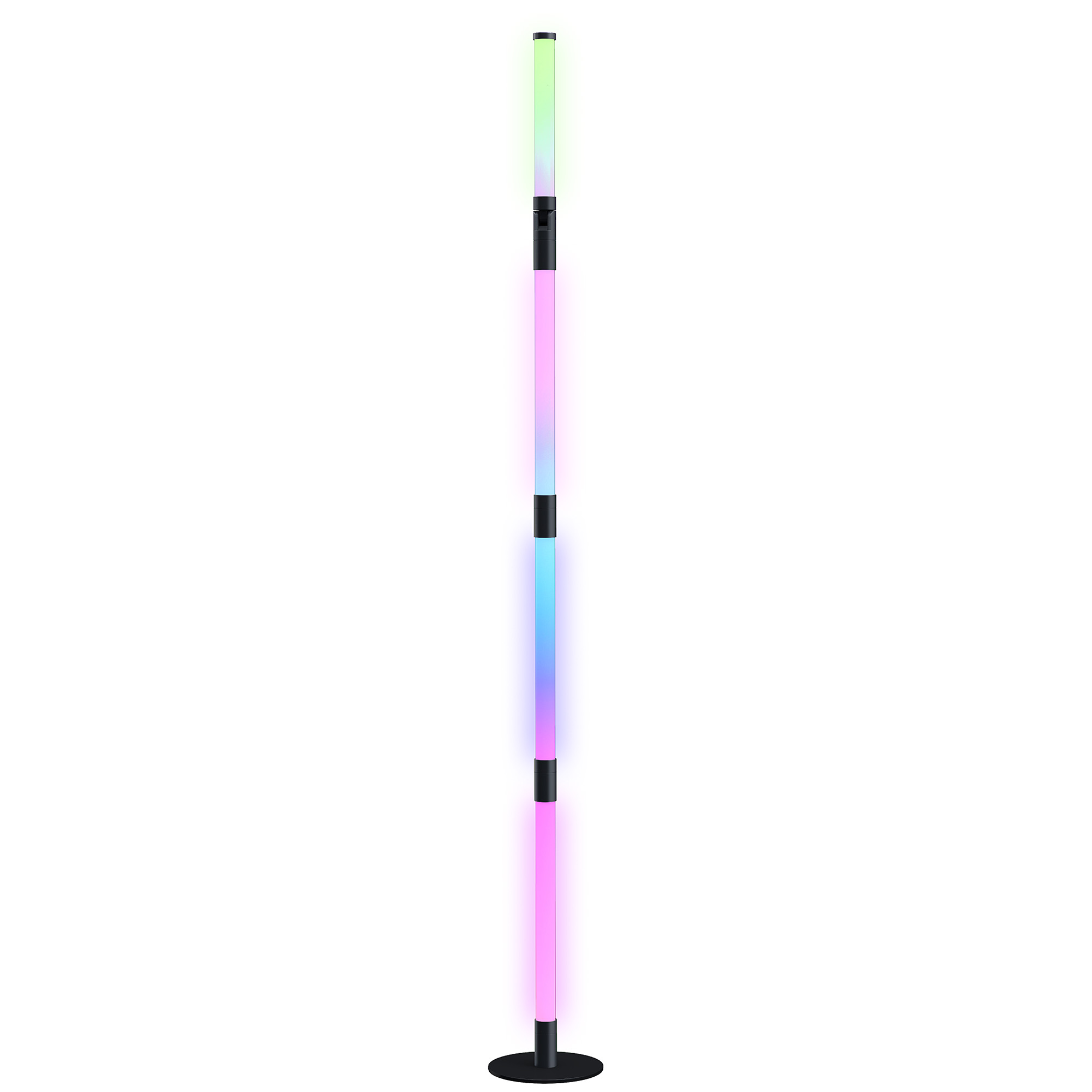 LED-Stehlampe, Standfußlampe mit Fernbedienung und verschiedenen Farben, Timer, App, Musik-Synchronisation, Dunkelgrau