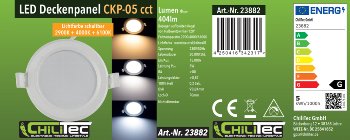 LED Licht-Panel "CKP-05 CCT" / 230V, 5W, 3000/4000/6200K, Ø 95mm