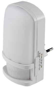 LED Nachtlicht mit Bewegungsmelder, 230V, Licht Warmweiß, On/Off/Auto