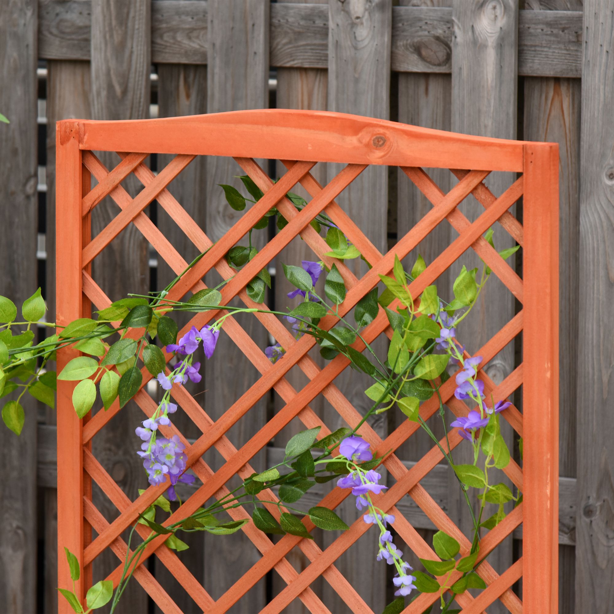 Hochbeet Blumenständer Garten Pflanzkasten mit Rankgitter Holz Rankkasten Gelb 60 x 30 x 122,5 cm