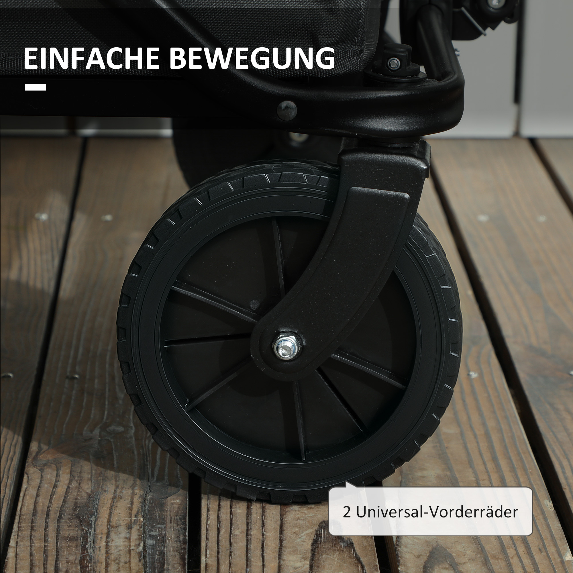 Gartenwagen 120 kg belastbar, klappbar Transportwagen mit herausnehmbare Plane 160 Liter Dunkelgrau